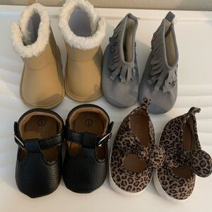 Stylish Kids Shoe Collection - Black, Gray, Tan, Leopard